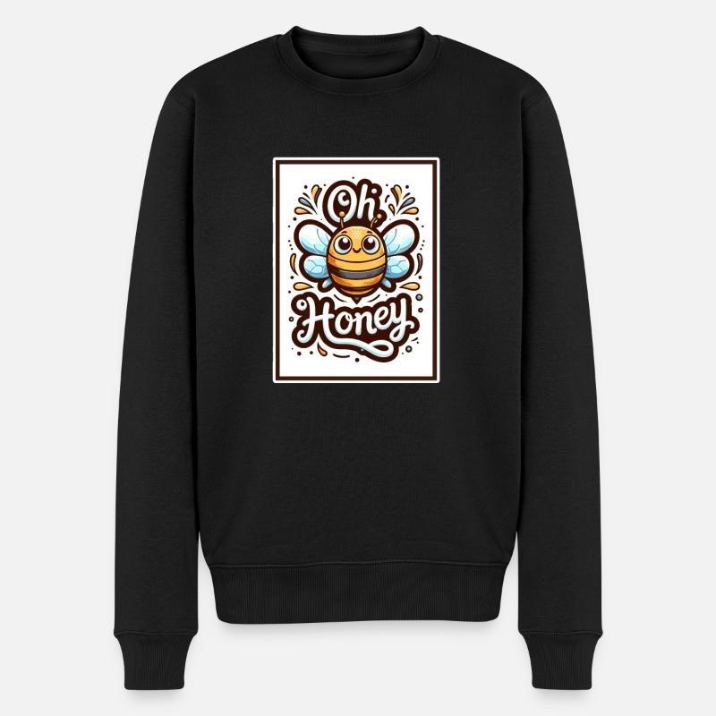 Oh miel - Illustration d’abeilles - Pull Premium bio Homme - noir