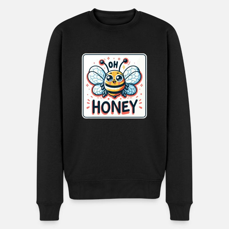 Oh miel - Illustration d’abeilles - Pull Premium bio Homme - noir