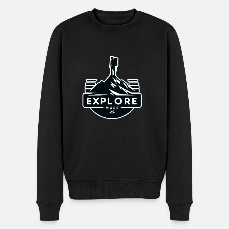 Explore more - Wanderer - Men's Premium Organic Jumper - black