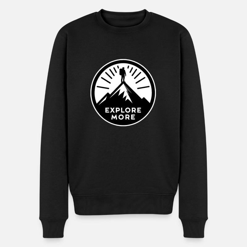 Explore more - Wanderer - Men's Premium Organic Jumper - black