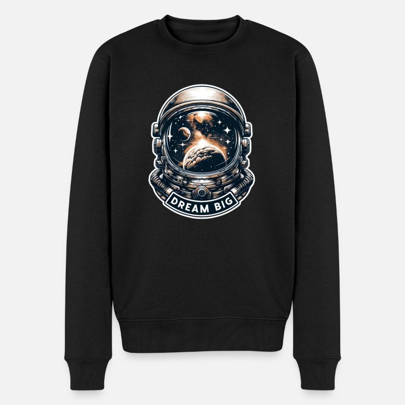 Rêver grand - Illustration d’astronaute - Pull Premium bio Homme - noir