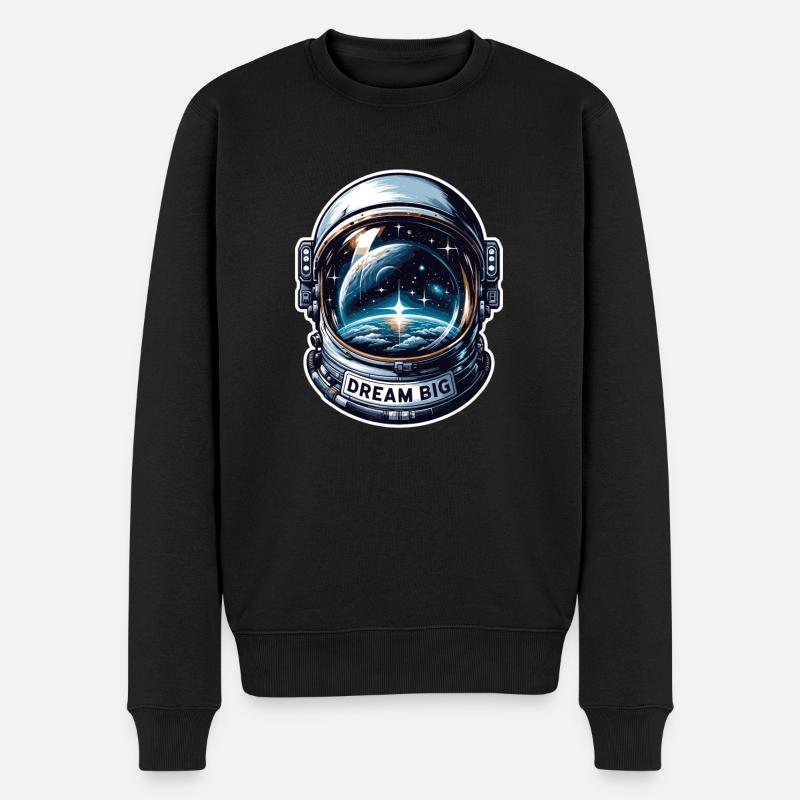Rêver grand - Illustration d’astronaute - Pull Premium bio Homme - noir