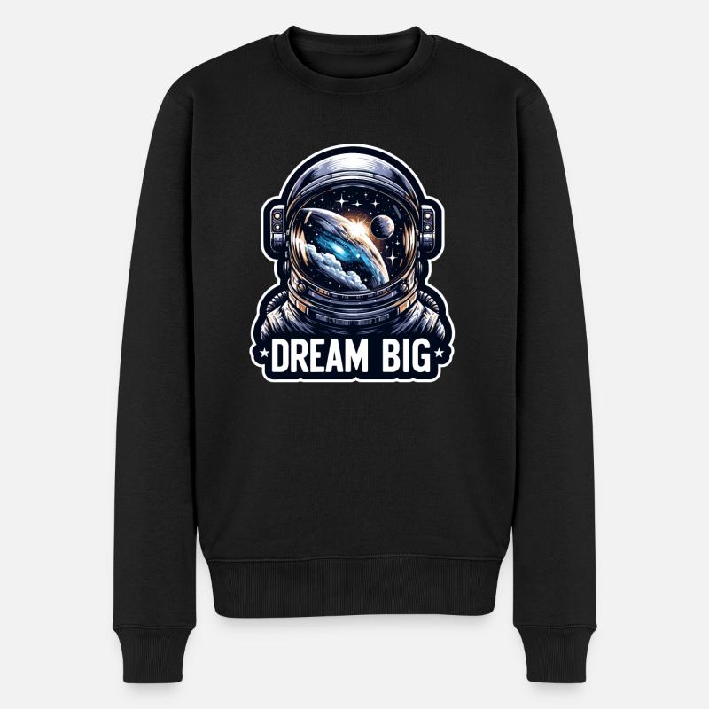Rêver grand - Illustration d’astronaute - Pull Premium bio Homme - noir