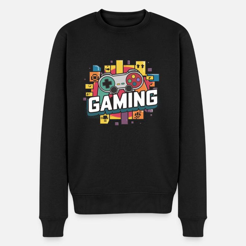 Gaming - Controller - Männer Premium Bio Pullover - Schwarz