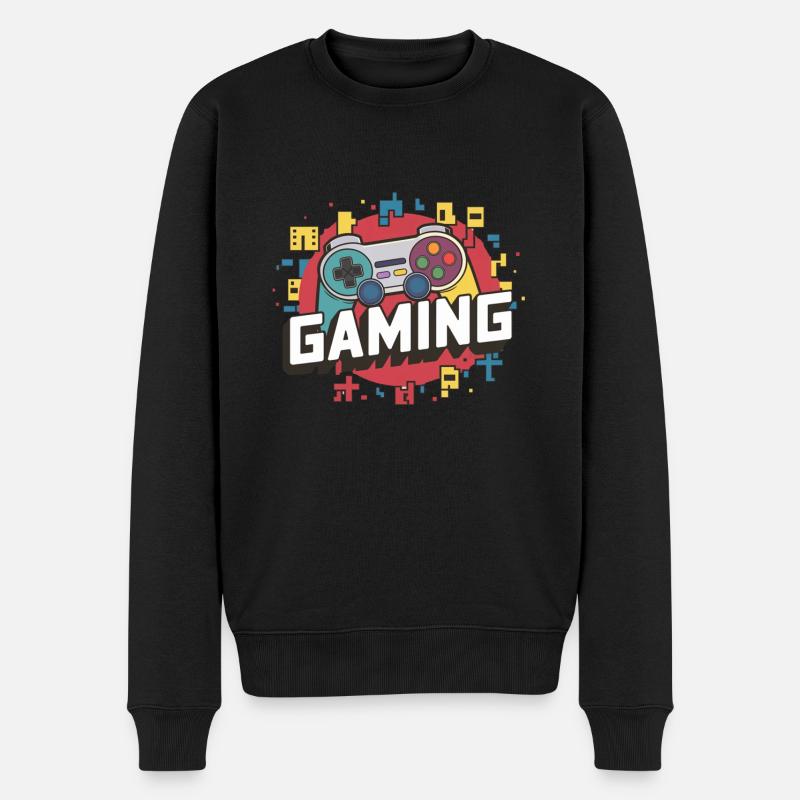 Gaming - Controller - Männer Premium Bio Pullover - Schwarz