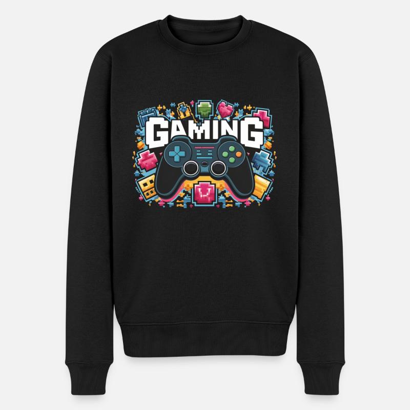 Gaming - Controller - Männer Premium Bio Pullover - Schwarz