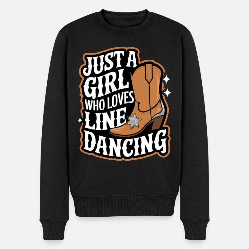 Line Dancing Tanzen Tänzer - Männer Premium Bio Pullover - Schwarz