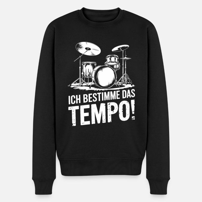 Schlagzeug Drummer Schlagzeuger Schlagzeugspieler - Männer Premium Bio Pullover - Schwarz