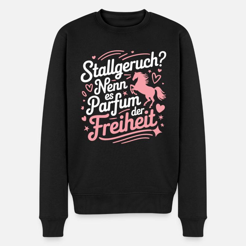 Pferdeliebhaber Reiterin Pferde Mädchen Reiten - Männer Premium Bio Pullover - Schwarz