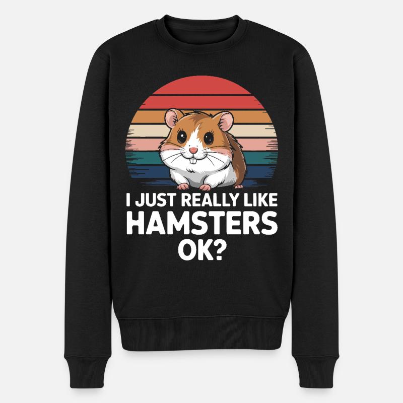 Hamster - Männer Premium Bio Pullover - Schwarz