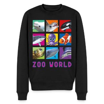 PD Moreno Zoo World animaux marins - Pull Premium bio Homme - noir - Devant - Nico (187cm)