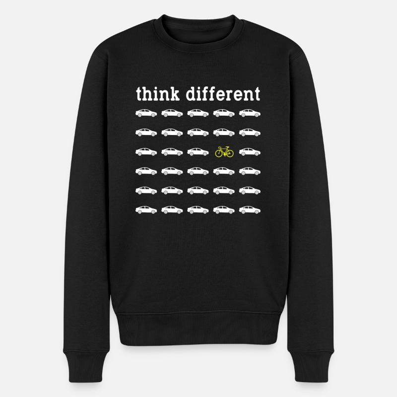 Think Different Fahrrad Fahren Radfahrer Geschenk - Männer Premium Bio Pullover - Schwarz