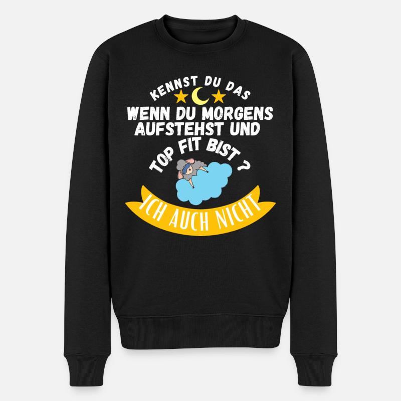 Schlafmütze Müde T-shirt fürs Schlafen Müde - Männer Premium Bio Pullover - Schwarz