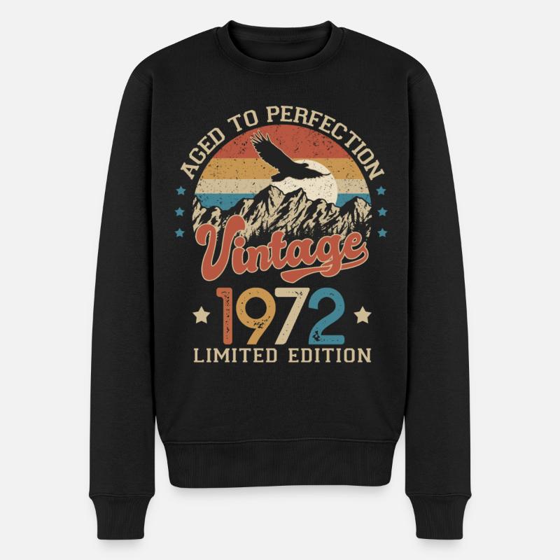 1972 Humour anniversaire 52 ans âge perfection - Pull Premium bio Homme - noir