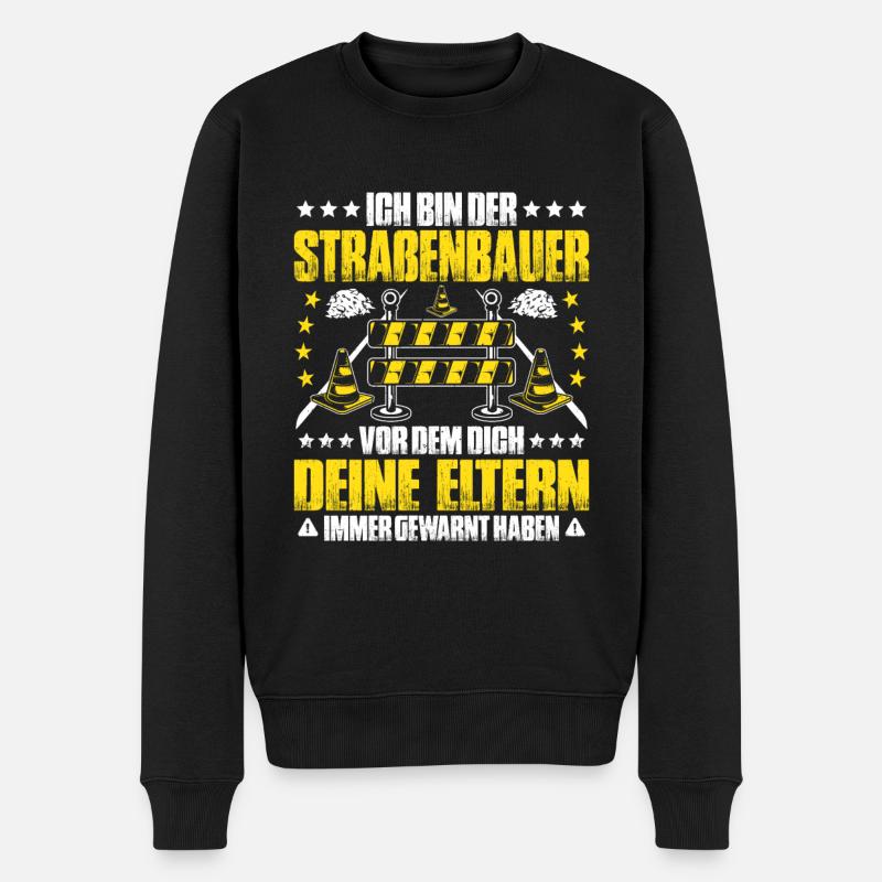 Straßenbauer Asphaltbauer Straßenbau - Männer Premium Bio Pullover - Schwarz