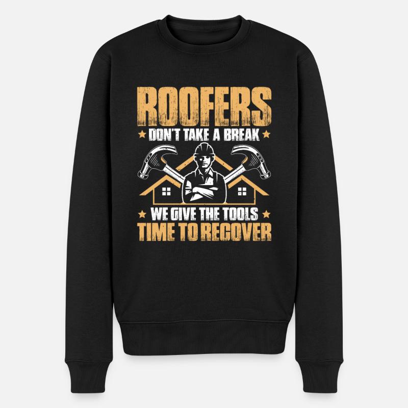 Dachdecker Dachdeckerei Dachdecken Roofer Roofing - Männer Premium Bio Pullover - Schwarz