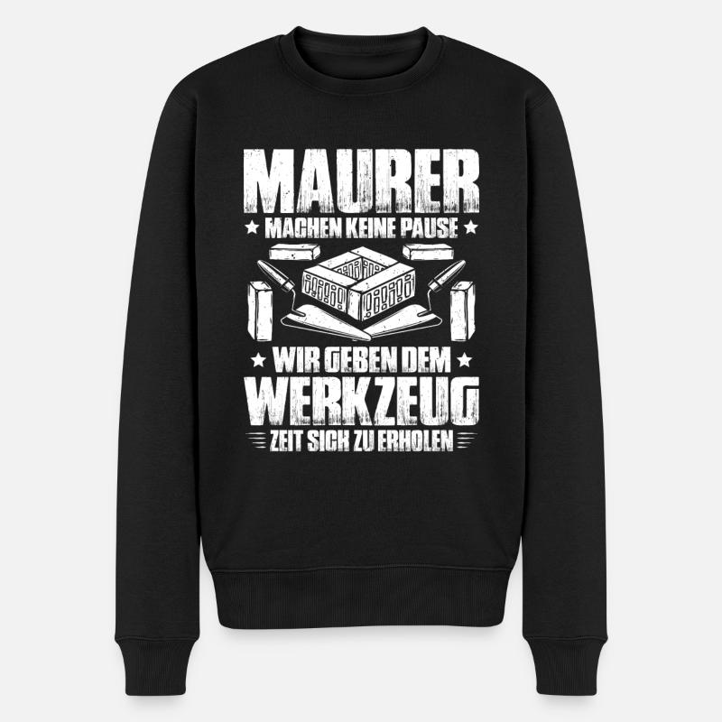 Maurer Maurermeister Mauerwerk Bricklayer Mason - Männer Premium Bio Pullover - Schwarz