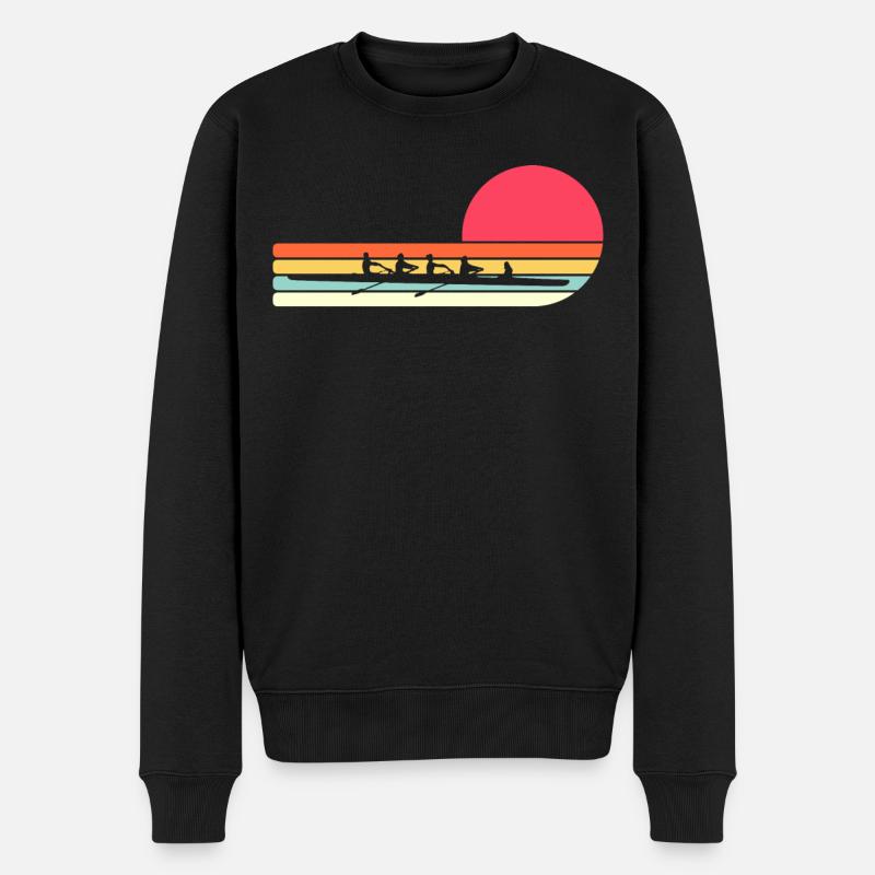 Rudern Ruderer Ruderboot - Männer Premium Bio Pullover - Schwarz