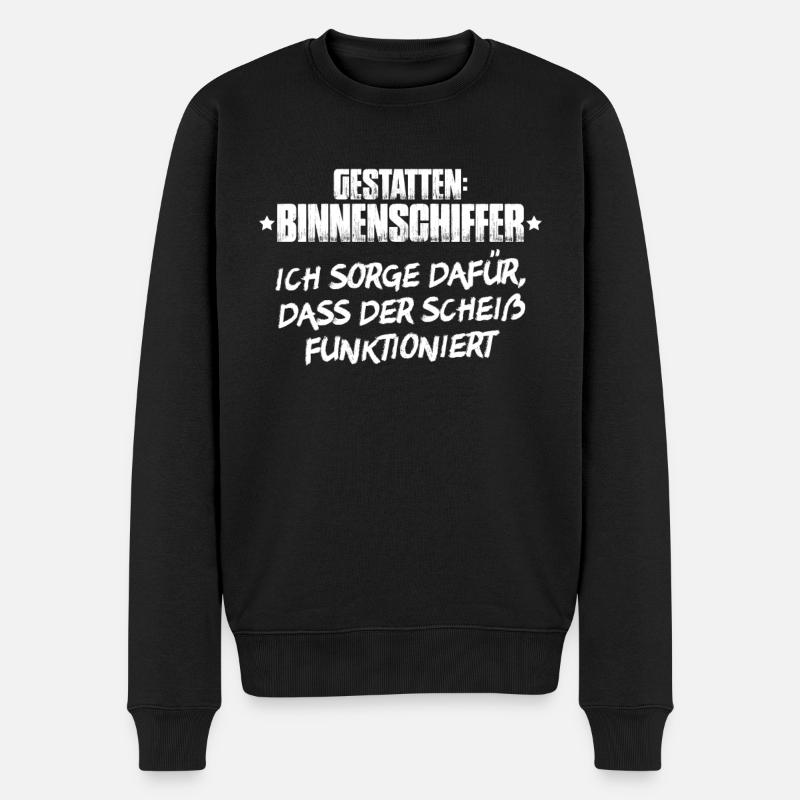 Binnenschiffer Binnenschifffahrt Binnenschiff - Männer Premium Bio Pullover - Schwarz