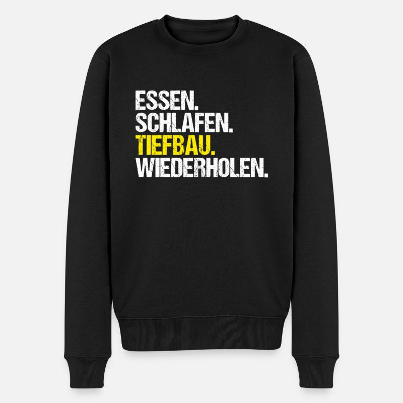Tiefbaufacharbeiter Tiefbau Spezialtiefbauer - Männer Premium Bio Pullover - Schwarz