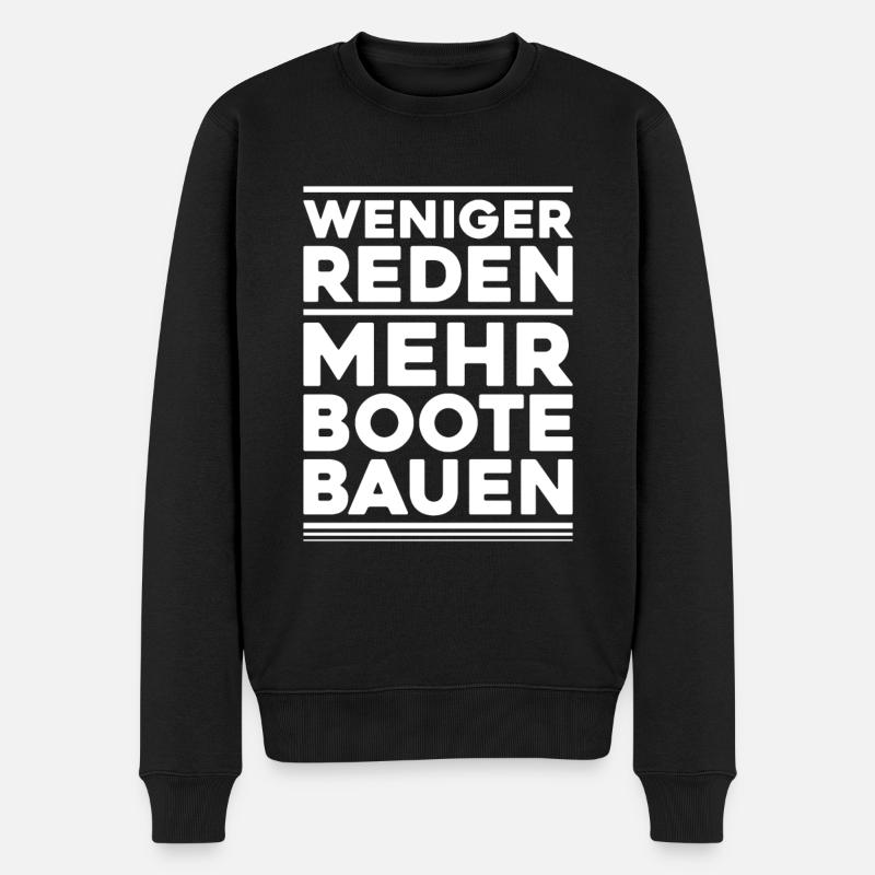 Bootsbauer Bootsbau Schiffbauer Schiffbau Boote - Männer Premium Bio Pullover - Schwarz