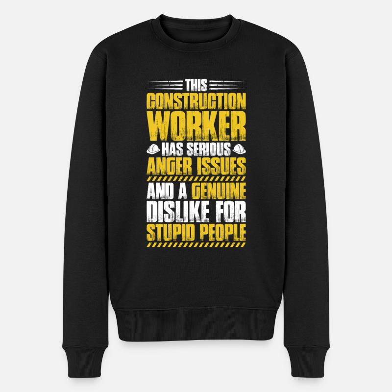 Bauarbeiter Baustelle Bauhandwerk Bauberuf Maurer - Männer Premium Bio Pullover - Schwarz