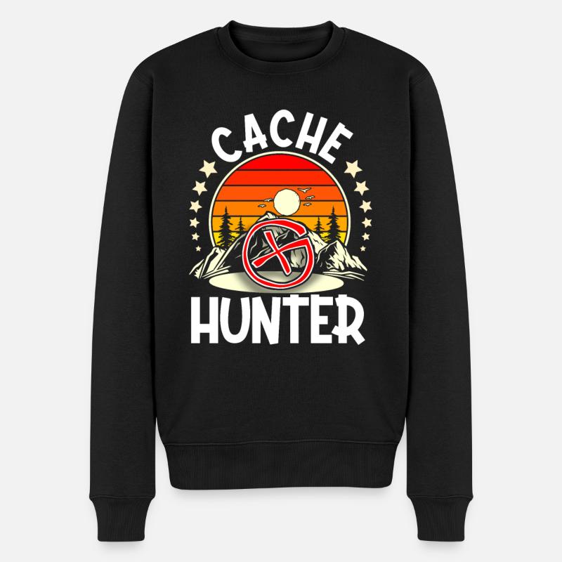 Geocaching Geocacher Geocache - Männer Premium Bio Pullover - Schwarz