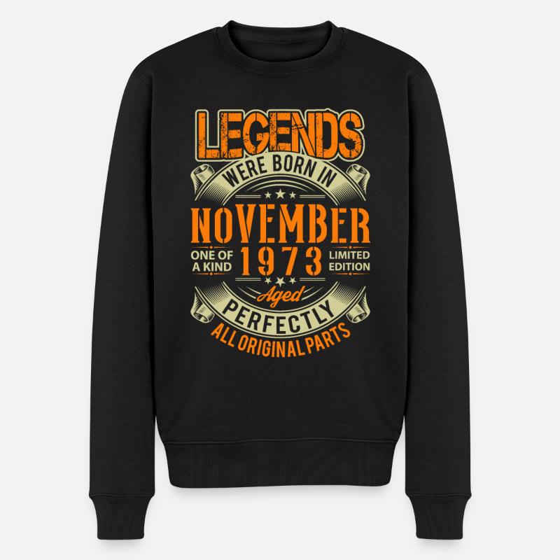 1973 Novembre Légende d’anniversaire - Pull Premium bio Homme - noir