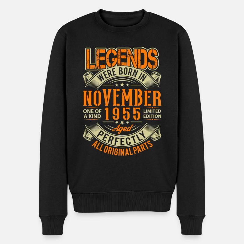 1955 Novembre Légende d’anniversaire - Pull Premium bio Homme - noir