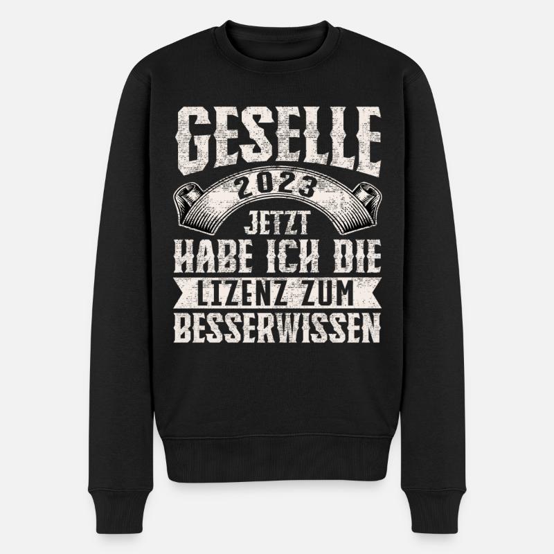 Geselle 2023 Gesellenprüfung - Männer Premium Bio Pullover - Schwarz