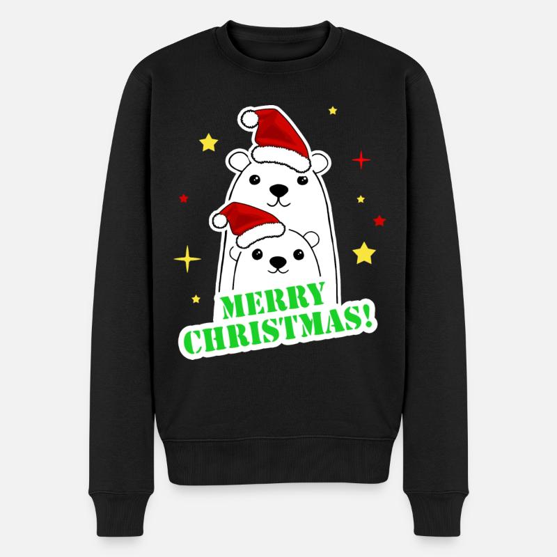 Frohe Weihnachtsfeier - Männer Premium Bio Pullover - Schwarz