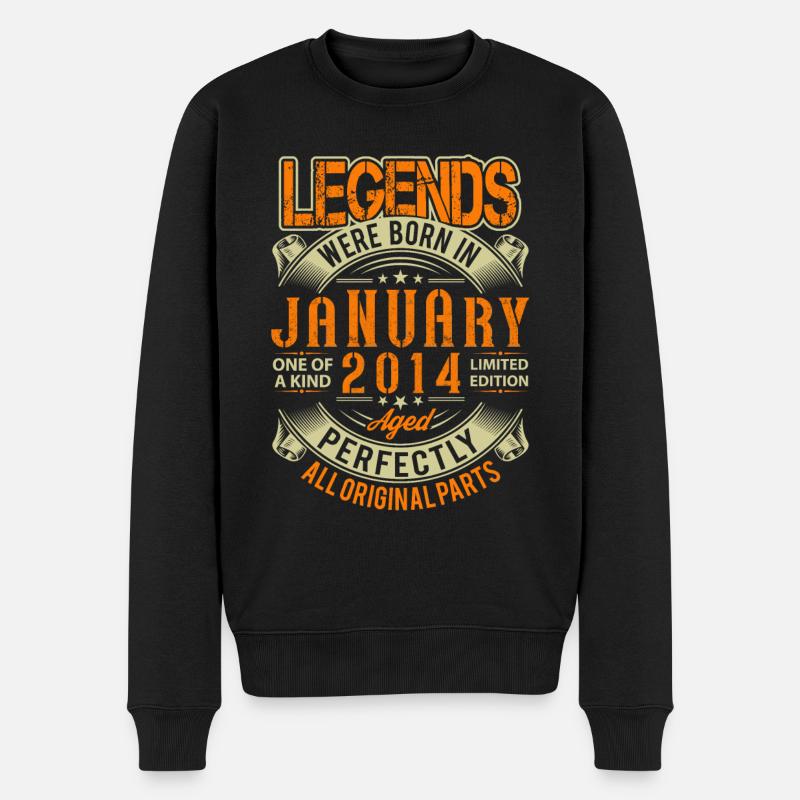 2014 Janvier Anniversaire Légende - Pull Premium bio Homme - noir