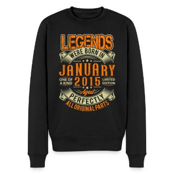 2015 Januar Geburtstag Legende - Männer Premium Bio Pullover - Schwarz - Vorne - Nico (187cm)