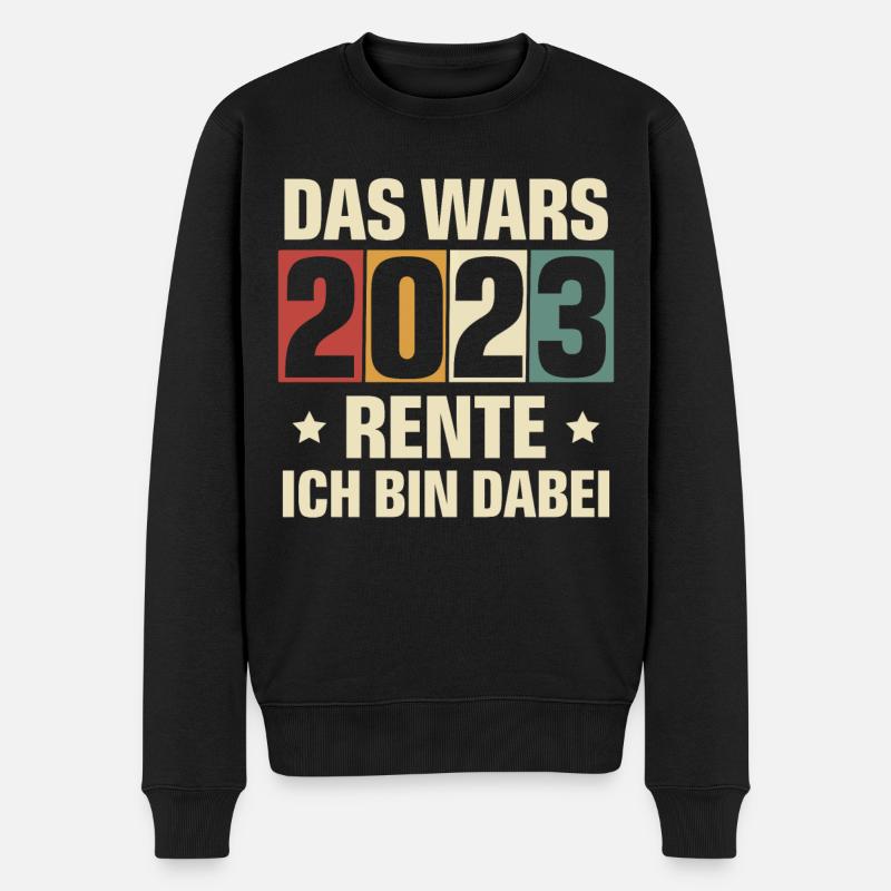 Rentner 2023 Ruhestand - Männer Premium Bio Pullover - Schwarz
