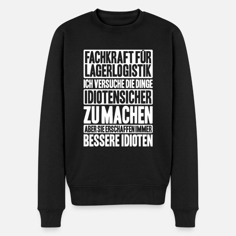 Fachkraft für Lagerlogistik Warehouse Worker Lager - Männer Premium Bio Pullover - Schwarz