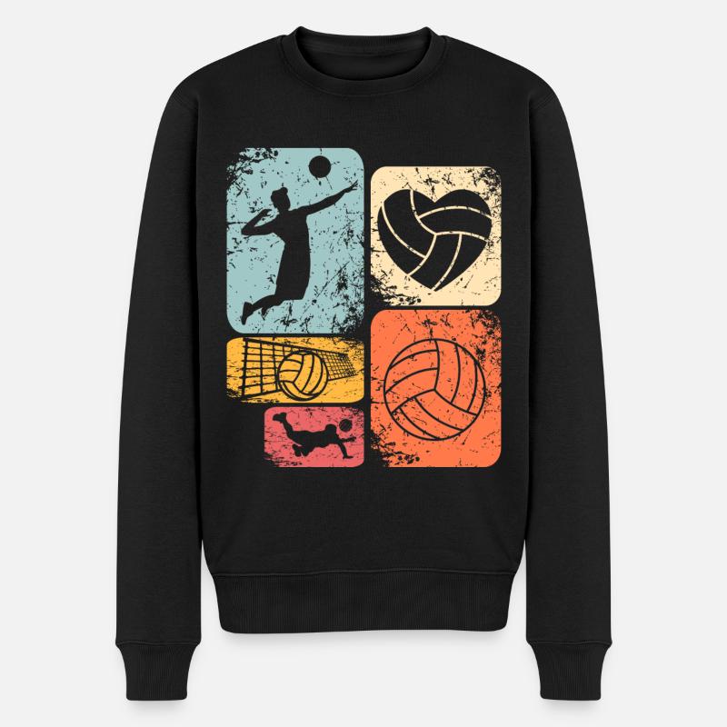 Volley-ball - Pull Premium bio Homme - noir