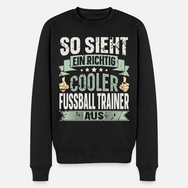 Fussball Trainer - Männer Premium Bio Pullover - Schwarz