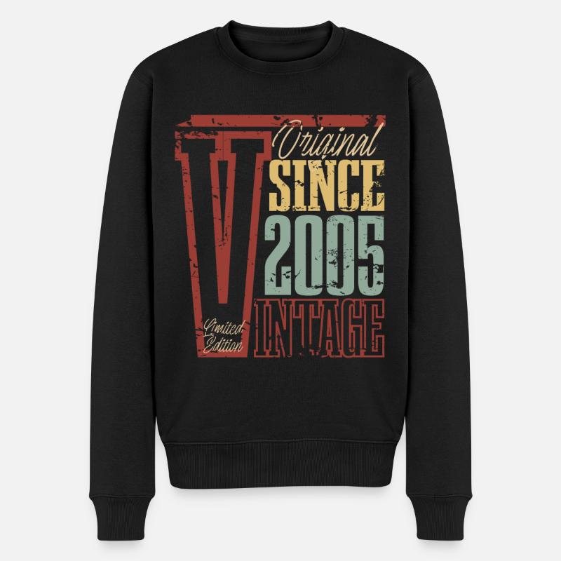 2005 Geburtstag Geburtsjahr Baujahr Vintage Retro - Männer Premium Bio Pullover - Schwarz