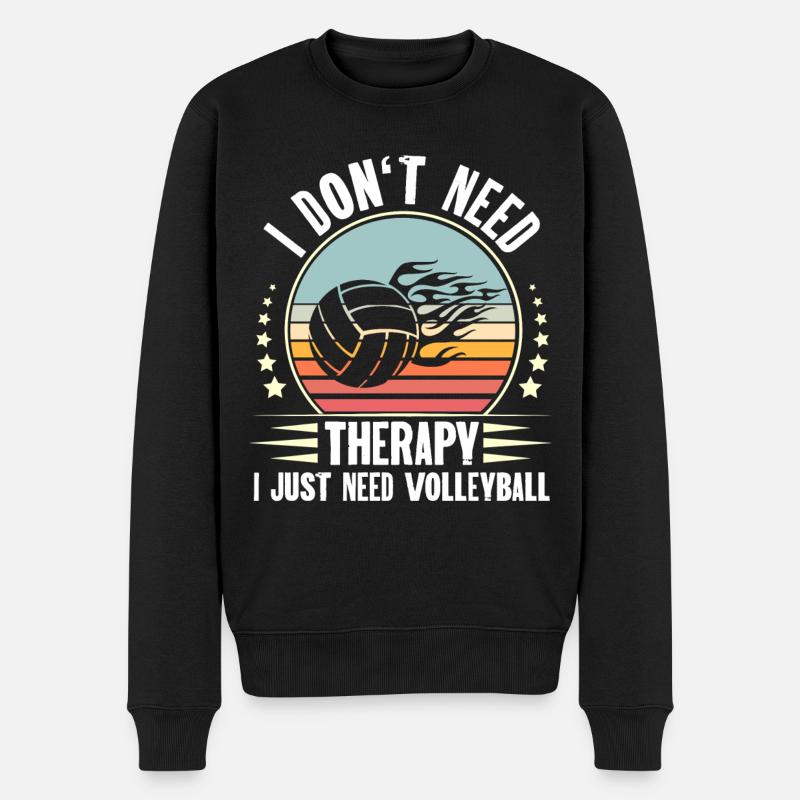 Volleyball - Männer Premium Bio Pullover - Schwarz