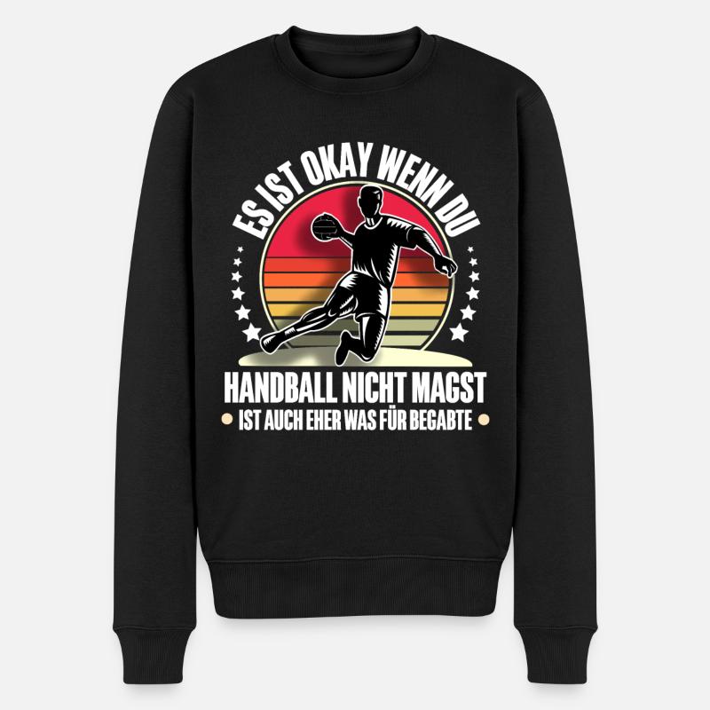 Handball Handballer - Männer Premium Bio Pullover - Schwarz