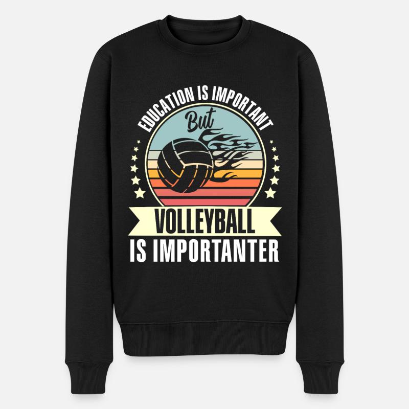 Volleyball - Männer Premium Bio Pullover - Schwarz