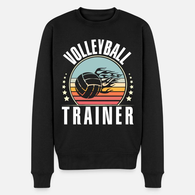 Volleyball Trainer - Männer Premium Bio Pullover - Schwarz