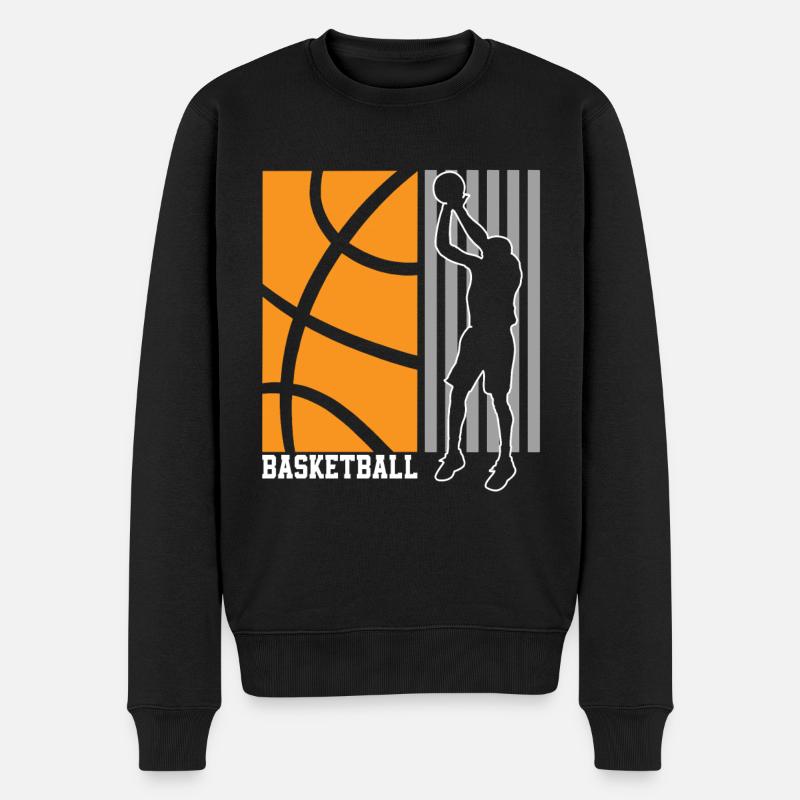 Joueurs de basket-ball - Pull Premium bio Homme - noir