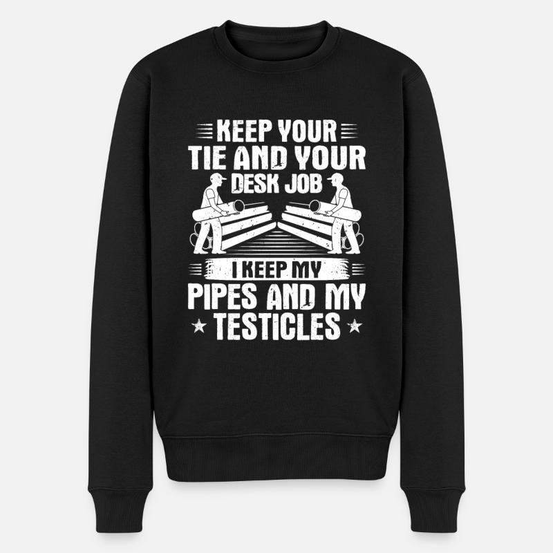 Rohrleitungsbauer Rohrleitungsbau Pipelayer - Männer Premium Bio Pullover - Schwarz