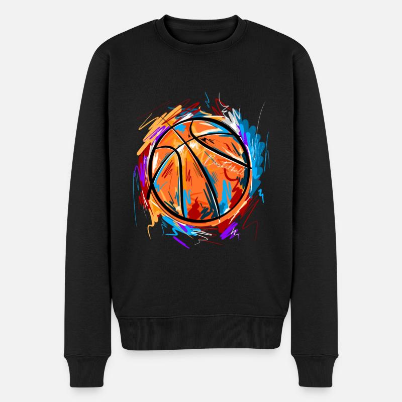 Basketball Basketballer - Männer Premium Bio Pullover - Schwarz