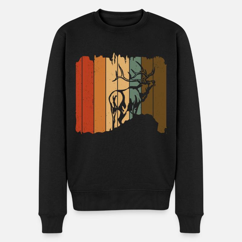 Elch - Männer Premium Bio Pullover - Schwarz