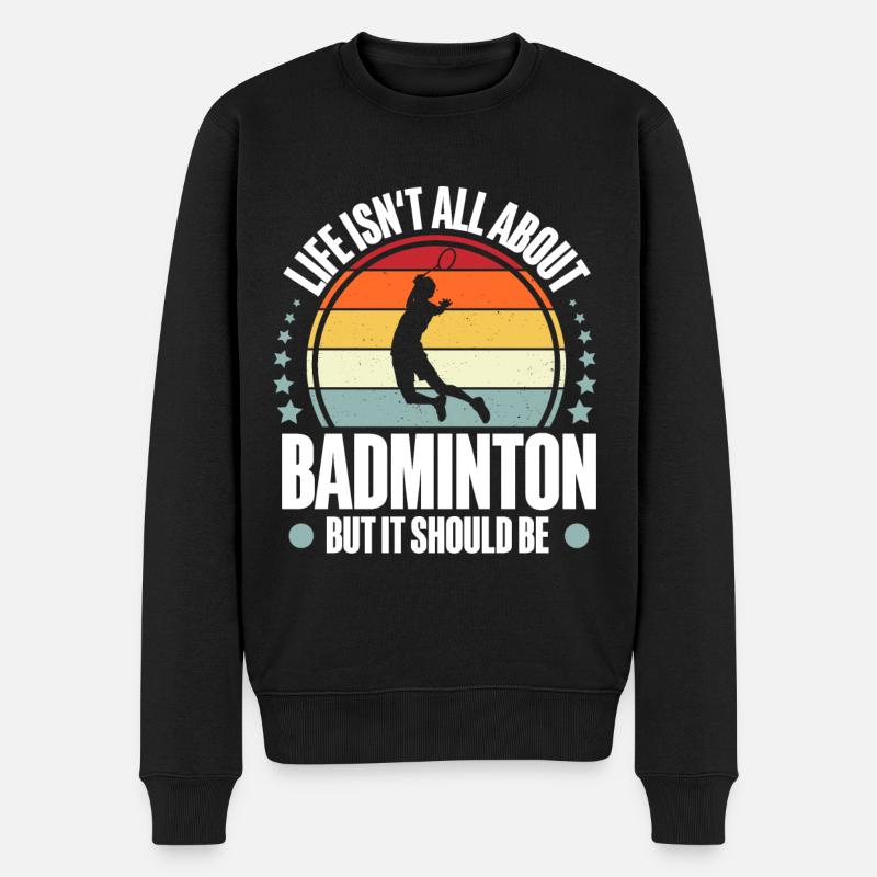 Badminton - Männer Premium Bio Pullover - Schwarz