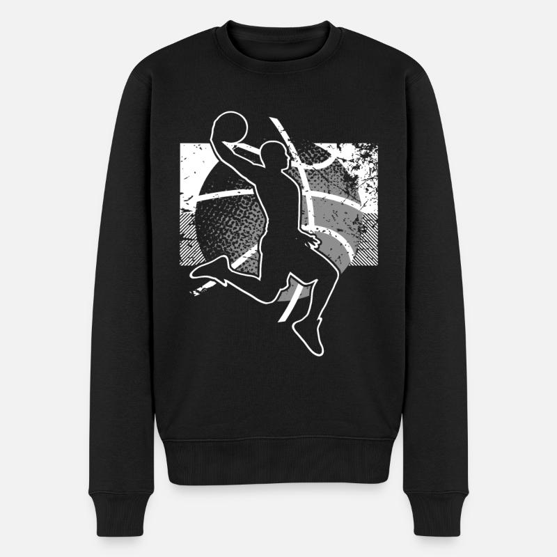 Basketball Basketballer - Männer Premium Bio Pullover - Schwarz