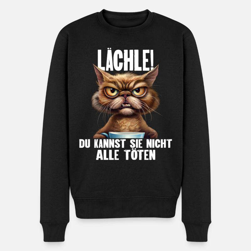 Lächle! Du Kannst Sie Nicht Alle Töten - Männer Premium Bio Pullover - Schwarz