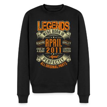 2011 April Geburtstag Legende - Männer Premium Bio Pullover - Schwarz - Vorne - Nico (187cm)